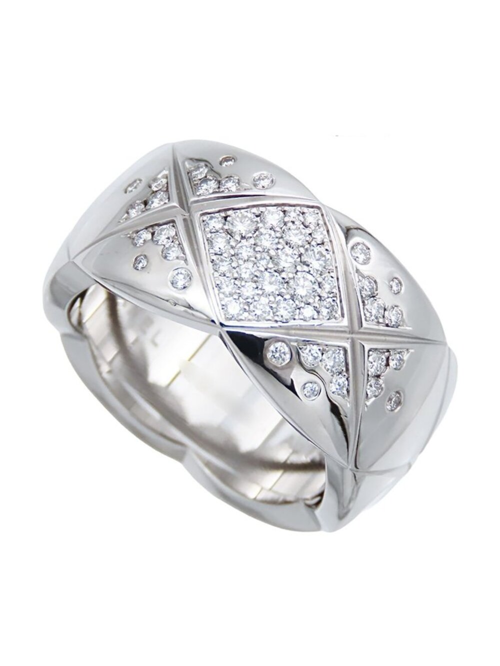 Chanel Coco Crush Ring White Gold 18K Diamond Large 57